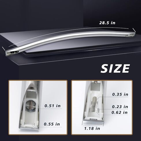 DA97-12712C Freezer Handle New Upgrade Compatible with Samsung Refrigerators Various Models，Replacement for The Freezer-Side Door Handle Silver in Saudi Arabia