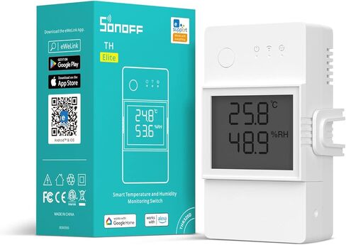 سونوف THR320D 20A مفتاح ذكي لمراقبة درجة الحرارة والرطوبة، متوافق مع أليكسا، جوجل هوم، واجهة RJ9 4P4C in Kuwait