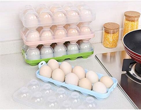 6 Grid Egg Storage Box Refrigerator Crisper Egg Protection Box Portable Egg Carriage Container For Camping Picnic Essential (10 Squares) in Kuwait