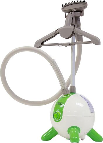 The Laundry POD Full Size Upright Clothes Steamer Wrinkle Release + Sterilizer for Garments, Laundry, Linen, Drapery + Cleaning, with Quick Heat, Fabric Brush & Hanger, Silver in Saudi Arabia