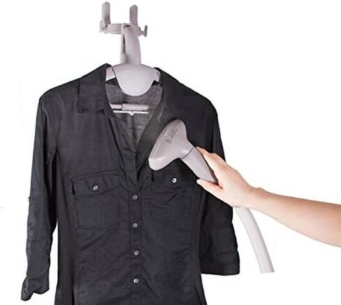 The Laundry POD Full Size Upright Clothes Steamer Wrinkle Release + Sterilizer for Garments, Laundry, Linen, Drapery + Cleaning, with Quick Heat, Fabric Brush & Hanger, Silver in Saudi Arabia