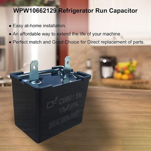 مكثف تشغيل ضاغط الثلاجة والفريزر WPW10662129 متوافق مع ويرلبول كين مور يستبدل 945508، 1100804، 1114291، 2169373، W10662129، AP6023677 in Saudi Arabia