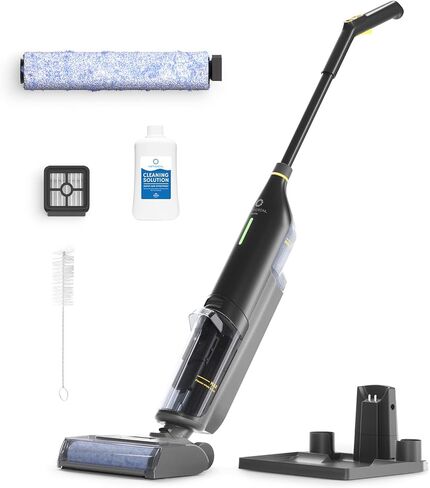 مكنسة كهربائية ذكية لاسلكية للاستخدام الرطب والجاف من ايرثيريال، مكنسة كهربائية لاسلكية للارضيات الصلبة الكل في واحد مع تنظيف ذاتي، مساعد صوتي ذكي مع بكرة فرشاة وفلتر اضافية، فاكتيد V1 رمادي in Kuwait