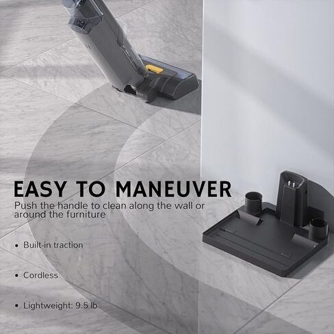 مكنسة كهربائية ذكية لاسلكية للاستخدام الرطب والجاف من ايرثيريال، مكنسة كهربائية لاسلكية للارضيات الصلبة الكل في واحد مع تنظيف ذاتي، مساعد صوتي ذكي مع بكرة فرشاة وفلتر اضافية، فاكتيد V1 رمادي in Kuwait
