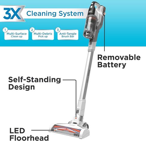 بيوند من بلاك اند ديكر مكنسة كهربائية اكستريم 20 فولت ماكس، ابيض (BSV2020WAPB)، رمادي in Kuwait