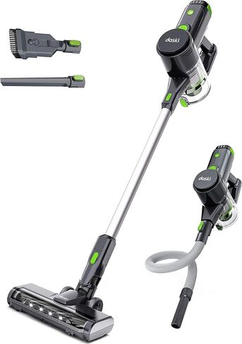 daski Cordless Vacuum Cleaner - 23KPa Powerful Suction for Pet Family, 8 in 1 D10 Green Stick Vacuum for Carpet, Hard Floor & Pet Hair, Wall-Mounted Dock, Lightweight in Saudi Arabia