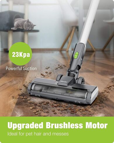 daski Cordless Vacuum Cleaner - 23KPa Powerful Suction for Pet Family, 8 in 1 D10 Green Stick Vacuum for Carpet, Hard Floor & Pet Hair, Wall-Mounted Dock, Lightweight in Saudi Arabia