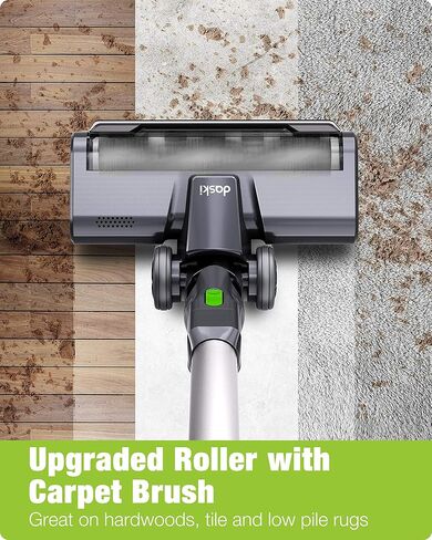 daski Cordless Vacuum Cleaner - 23KPa Powerful Suction for Pet Family, 8 in 1 D10 Green Stick Vacuum for Carpet, Hard Floor & Pet Hair, Wall-Mounted Dock, Lightweight in Saudi Arabia