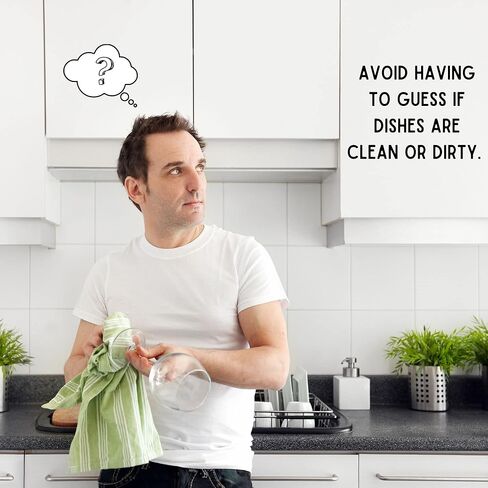 علامة تنظيف متسخة بمغناطيس لغسالة الأطباق | تنظيف المغناطيس القذر لغسالة الصحون | إكسسوارات غسالات الأطباق | مغناطيس غسالة الأطباق النظيف القذر | علامة مغناطيسية نظيفة وقذرة | منزلق مغناطيسي لغسالة الأطباق القذرة in Kuwait