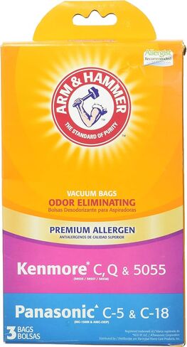 Arm & Hammer Premium Vacuum Bags, Kenmore Style C, Q, & 5055 - Odor and Allergen Eliminating, 3 bags in Saudi Arabia