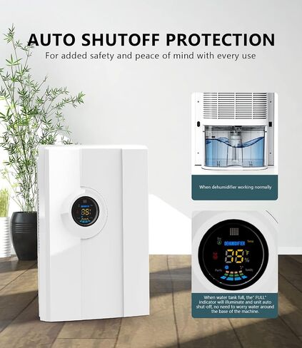 BCJJ Portable Dehumidifiers for Home, 68 OZ Quiet Small Dehumidifier With Drain Hose, Auto Shut Off, 24H Timer, Rapid Dehumidification & Custom Humidity Control Dehumidifiers for Bathroom, Bedroom, RV in Saudi Arabia