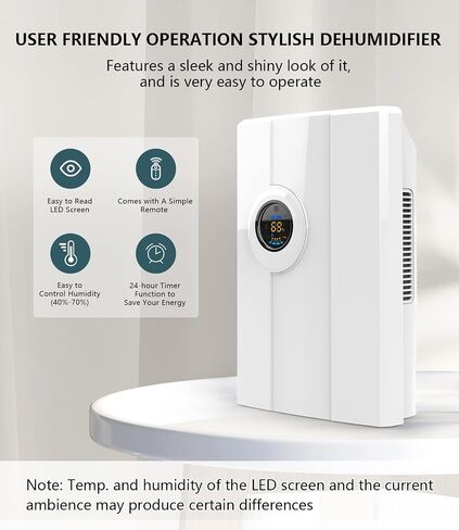 BCJJ Portable Dehumidifiers for Home, 68 OZ Quiet Small Dehumidifier With Drain Hose, Auto Shut Off, 24H Timer, Rapid Dehumidification & Custom Humidity Control Dehumidifiers for Bathroom, Bedroom, RV in Saudi Arabia