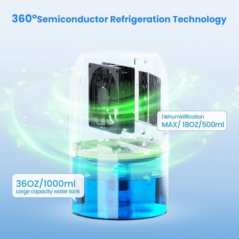 36Oz Upgraded Small Dehumidifiers for Home, DDVIVAL Dehumidifiers for Bathroom (320 sq.Ft),with Auto-off＆7 Color LED Lights,Quiet Energy Saving Mini Dehumidifiers for Bedroom Room RV Basement Closet in Saudi Arabia