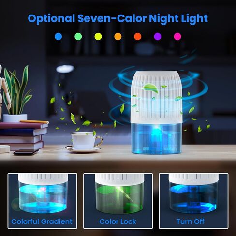 36Oz Upgraded Small Dehumidifiers for Home, DDVIVAL Dehumidifiers for Bathroom (320 sq.Ft),with Auto-off＆7 Color LED Lights,Quiet Energy Saving Mini Dehumidifiers for Bedroom Room RV Basement Closet in Saudi Arabia