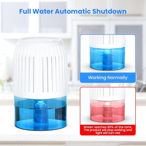 36Oz Upgraded Small Dehumidifiers for Home, DDVIVAL Dehumidifiers for Bathroom (320 sq.Ft),with Auto-off＆7 Color LED Lights,Quiet Energy Saving Mini Dehumidifiers for Bedroom Room RV Basement Closet in Saudi Arabia