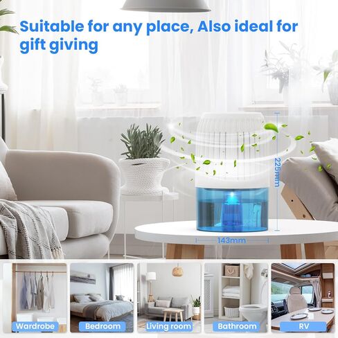 36Oz Upgraded Small Dehumidifiers for Home, DDVIVAL Dehumidifiers for Bathroom (320 sq.Ft),with Auto-off＆7 Color LED Lights,Quiet Energy Saving Mini Dehumidifiers for Bedroom Room RV Basement Closet in Saudi Arabia