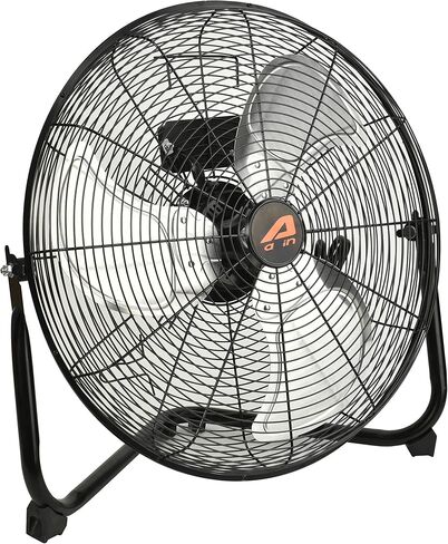 Aain(R AFAN10 20 بوصة مروحة أرضية عالية السرعة، 6000 CFM مراوح أرضية معدنية شديدة التحمل، 3 إعدادات للسرعة، أسود in Saudi Arabia