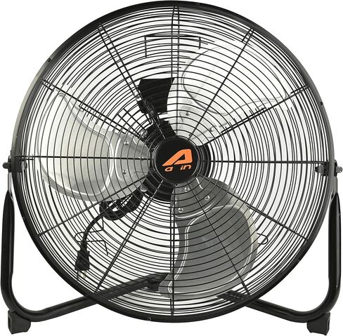 Aain(R AFAN10 20 بوصة مروحة أرضية عالية السرعة، 6000 CFM مراوح أرضية معدنية شديدة التحمل، 3 إعدادات للسرعة، أسود in Saudi Arabia