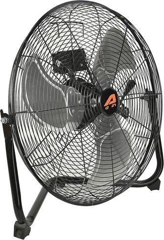 Aain(R AFAN10 20 بوصة مروحة أرضية عالية السرعة، 6000 CFM مراوح أرضية معدنية شديدة التحمل، 3 إعدادات للسرعة، أسود in Saudi Arabia