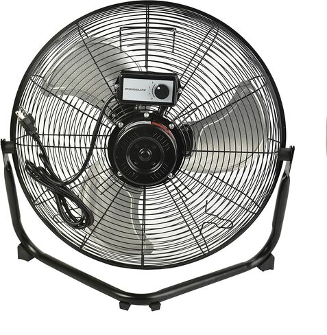 Aain(R AFAN10 20 بوصة مروحة أرضية عالية السرعة، 6000 CFM مراوح أرضية معدنية شديدة التحمل، 3 إعدادات للسرعة، أسود in Saudi Arabia