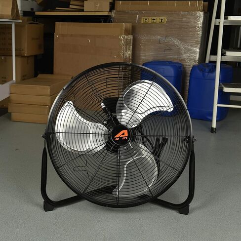 Aain(R AFAN10 20 بوصة مروحة أرضية عالية السرعة، 6000 CFM مراوح أرضية معدنية شديدة التحمل، 3 إعدادات للسرعة، أسود in Saudi Arabia