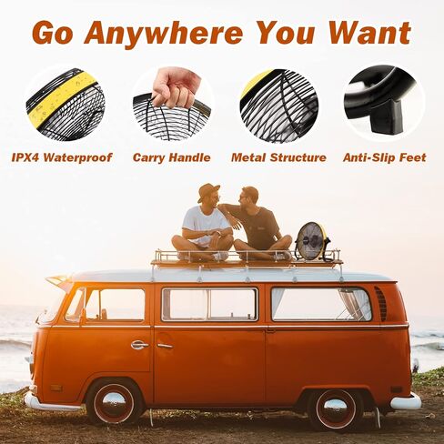 FF12 Battery Operated Fan, Battery Powered Fan, Rechargeable Floor Fan, Cordless Outdoor Floor Fan, Battery Outdoor Fan, 15000mAh Battery, Fast Charging, Run Up to 30 Hours in Saudi Arabia