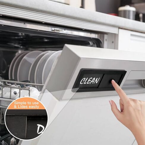 علامة مغناطيسية متسخة نظيفة لغسالة الأطباق، علامة خشبية نظيفة متسخة لغسالة الأطباق، علامات نظيفة وقذرة لغسالات أطباق المطبخ، شريحة مغناطيسية لغسالة الأطباق مقاومة للخدش (أسود) in Kuwait
