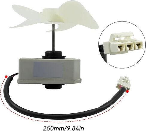 KBL-48ZWT05-1202A Refrigerator Evaporator Fan Motor Assembly with Fan Blade DC 12V 2W 2200r/min Fit for Magic Chef Frigidaire 5304518492 3059900004 in Saudi Arabia