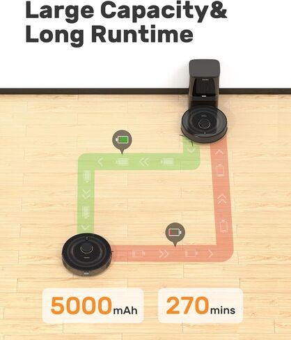 مكنسة Verefa Robot ذاتية التفريغ، سعة تصل إلى 70 يومًا، ملاحة LiDAR، مكنسة روبوتية وقت تشغيل 270 دقيقة، شفط 3000 باسكال، رسم الخرائط الذكية، كشف السجاد، تعمل مع التطبيق وأليكسا، مثالية للسجاد in Kuwait