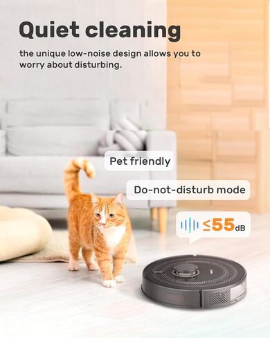 مكنسة Verefa Robot ذاتية التفريغ، سعة تصل إلى 70 يومًا، ملاحة LiDAR، مكنسة روبوتية وقت تشغيل 270 دقيقة، شفط 3000 باسكال، رسم الخرائط الذكية، كشف السجاد، تعمل مع التطبيق وأليكسا، مثالية للسجاد in Kuwait