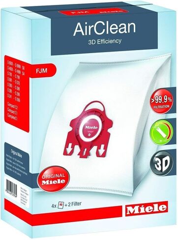 مكنسة كهربائية أصلية من ميلي، أكياس غبار AirClean من النوع FJM، عبوة من 8 قطع in Saudi Arabia