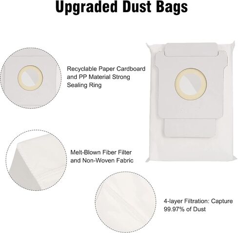 6 Pack Vacuum Bags for iRobot Roomba i & s & j Series i7, i7+, i7Plus, i8, i8+, i3, i3+, i4, i4+, i6, i6+, j7, j7+, s9, s9+, s9Plus Clean Base Automatic Dirt Disposal Bags in Saudi Arabia