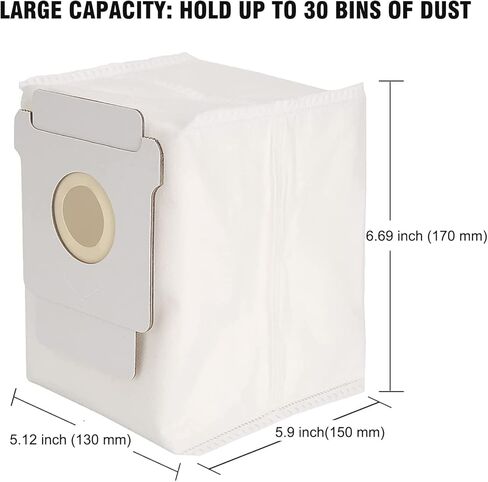 6 Pack Vacuum Bags for iRobot Roomba i & s & j Series i7, i7+, i7Plus, i8, i8+, i3, i3+, i4, i4+, i6, i6+, j7, j7+, s9, s9+, s9Plus Clean Base Automatic Dirt Disposal Bags in Saudi Arabia