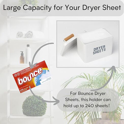 حامل ملاءة مجفف مونجيتا، حاوية ملاءة تجفيف معدنية، موزع ملاءة تجفيف حديث مع غطاء لديكور غرفة الغسيل، حامل ملاءة الغسيل لتخزين غرفة الغسيل، صندوق ملاءة المجفف (أبيض) in Kuwait