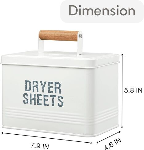 حامل ملاءة مجفف مونجيتا، حاوية ملاءة تجفيف معدنية، موزع ملاءة تجفيف حديث مع غطاء لديكور غرفة الغسيل، حامل ملاءة الغسيل لتخزين غرفة الغسيل، صندوق ملاءة المجفف (أبيض) in Kuwait