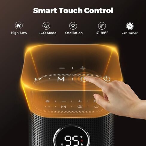 سخان كهربائي محمول من KopBeau، سخان سيراميك PTC مع جهاز تحكم عن بعد، سخان مساحة للاستخدام الداخلي، صامت آمن، مؤقت 24 ساعة، معتمد من ETL، مناسب لغرفة النوم والمكتب واستخدام المرآب in Saudi Arabia