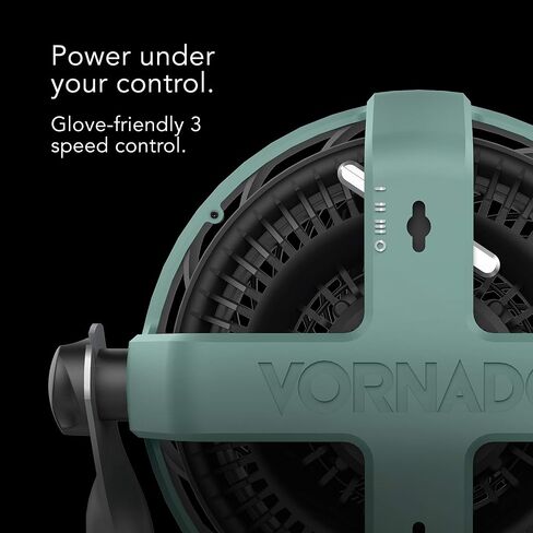 Vornado EXO51 Heavy Duty Air Circulator Shop Fan with Dustproof Motor (Green) and Vornado 133 Small Room Air Circulator Fan (Black) in Kuwait
