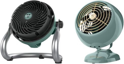 Vornado EXO51 Heavy Duty Air Circulator Shop Fan with Dustproof Motor (Green) and Vornado 133 Small Room Air Circulator Fan (Black) in Kuwait