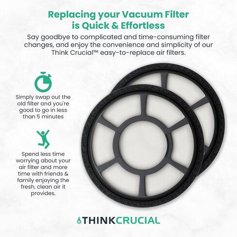 Think Crucial Replacement Vacuum Filters Compatible with Black & Decker Part # BDASV102 & Models Air Swivel Pre Filter Part, Fits Vacuum Cleaner - Bulk (1 Pack) in Kuwait