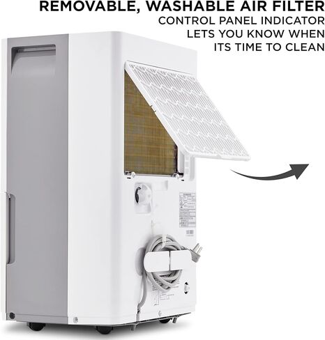 إيفيشن 1,500 قدم مربع. جهاز إزالة الرطوبة من Ft Energy Star، جهاز إزالة الرطوبة بضاغط كبير السعة للغرف الكبيرة جدًا والأقبية مع موصل خرطوم الصرف المستمر، والتحكم في الرطوبة، والإغلاق التلقائي وإعادة التشغيل in Kuwait