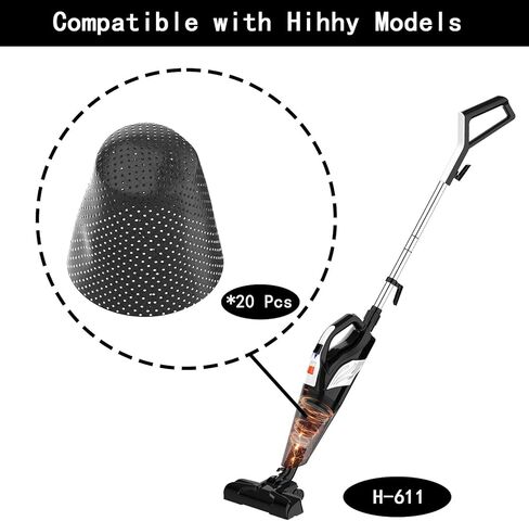 مكنسة كهربائية Hihhy 20 قطعة فلتر بديل، عصا غبار سلكية محمولة باليد H-611 (20 قطعة) in Kuwait
