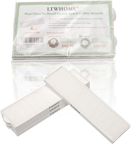 LTWHOME Hepa Filters Suitable for Bissell Vacuum Style 8 14 3091 2036608 (Pack of 4) in Saudi Arabia