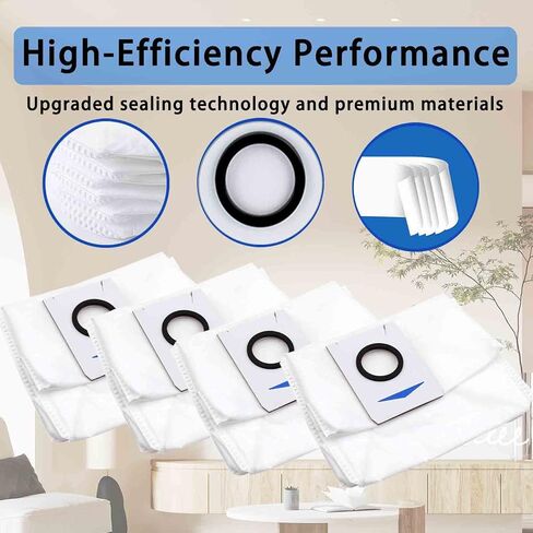 GYLBF 8 أكياس مكنسة كهربائية لـ ECOVACS DEEBOT X1 Omni، أكياس غبار لـ ECOVACS DEEBOT X1 Turbo، أكياس بديلة لـ ECOVACS DEEBOT X1 Plus Robot Vacuum in Kuwait