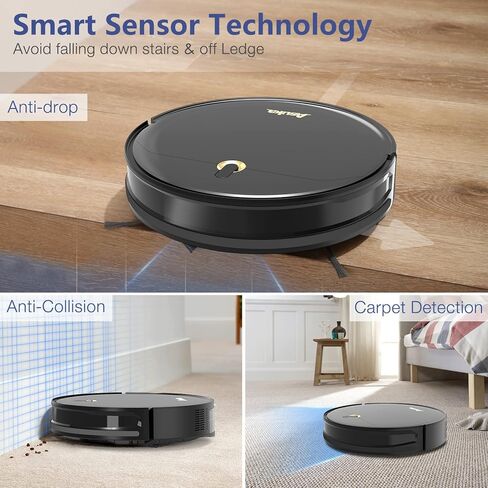 اسوكا مكنسة كهربائية روبوتية ذاتية التفريغ 3 في 1، مكنسة وممسحة روبوتية بقاعدة فارغة ذاتية بدون كيس، شفط قوي، ملاحة جيروسكوبية، تعمل مع تطبيق اليكسا وواي فاي للسجاد وشعر الحيوانات الاليفة والارضيات in Kuwait