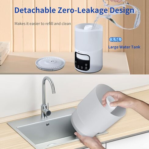 Cool Mist Humidifier for Bedroom, FAMPUTR 3.5L Ultrasonic Humidifiers for Baby, Desk, Plants, Large Room, Top Fill Humidifier with Remote Control, 7 Color Night Light, Sleep Mode, Quiet, 8H Timer in Saudi Arabia