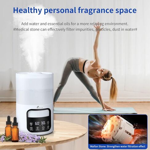 Cool Mist Humidifier for Bedroom, FAMPUTR 3.5L Ultrasonic Humidifiers for Baby, Desk, Plants, Large Room, Top Fill Humidifier with Remote Control, 7 Color Night Light, Sleep Mode, Quiet, 8H Timer in Saudi Arabia