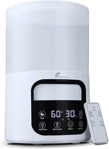 Cool Mist Humidifier for Bedroom, FAMPUTR 3.5L Ultrasonic Humidifiers for Baby, Desk, Plants, Large Room, Top Fill Humidifier with Remote Control, 7 Color Night Light, Sleep Mode, Quiet, 8H Timer in Saudi Arabia