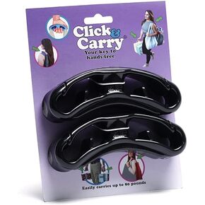 حاملة حقائب البقالة Click & Carry كما هو موضح في Shark Tank مع قبضة وسادة ناعمة (أرجواني، عبوتان) | حامل حقيبة البقالة بدون استخدام اليدين | حامل الأكياس البلاستيكية | حاملة العتاد الرياضي | انقر واحمل بسهولة in Saudi Arabia
