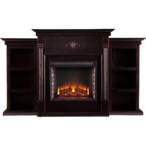 SEI Furniture Tennyson Bookcases Electric Fireplace, Espresso