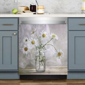 Kitchen Decor Dragonfly Dishwasher Magnet,Sunflower Dishwasher Cover Fridge Magnet Decal -When You Believe Beyond What Your Eyes Can See Heaven Religious Sticker for Home Appliance 23"x17"